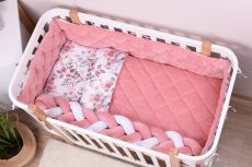 Дитячий постільний комплект Baby Veres Velour Powdery leaves (5 одиниць), бавовна-велюр